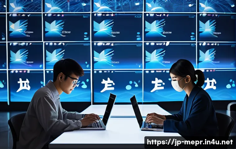 뉴미디어와 PR - A modern digital newsroom scene in Japan, featuring diverse young professionals using smartphones an...