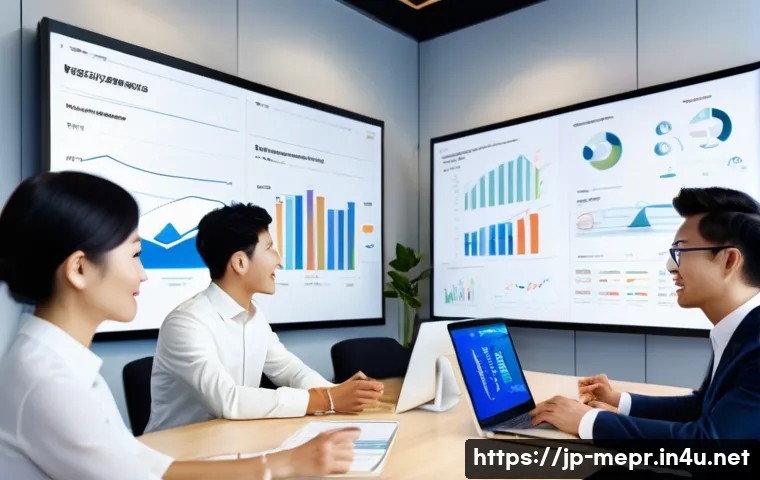 홍보 이벤트 기획 - A modern Japanese event planning office scene featuring a diverse team of professionals discussing d...