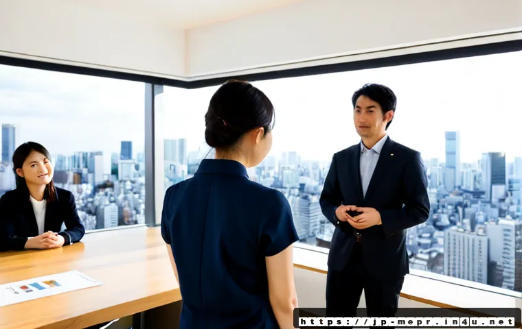 스토리텔링 PR 사례 - Photorealistic public relations storytelling scene in a modern Japanese office, a communications pro...